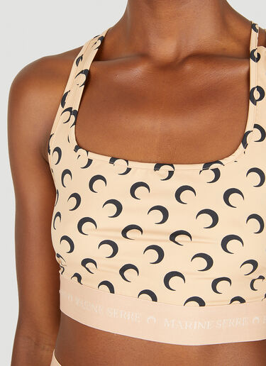 Marine Serre All Over Moon Cropped Top Beige mrs0252030
