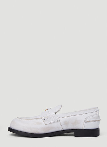 Miu Miu 페인티드 페니 로퍼 화이트 miu0251012
