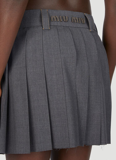 Miu Miu Supreme Pleated Skirt Grey miu0252010