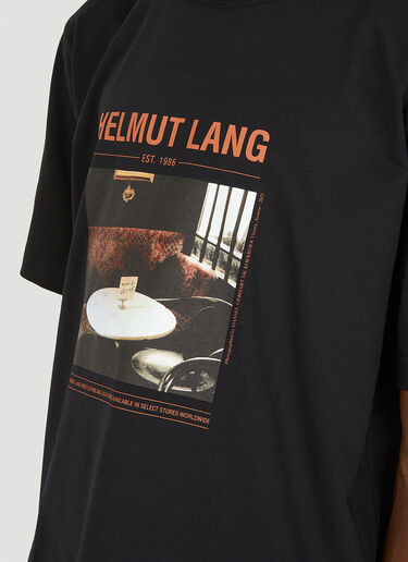 Helmut Lang 비엔나 포스트카드 티셔츠 블랙 hlm0149012