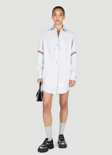 Thom Browne Signature Stripe Shirt Dress Grey thb0252003