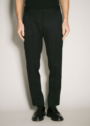 Dolce & Gabbana Classic Gabardine Tuxedo Pants Black dol0160003