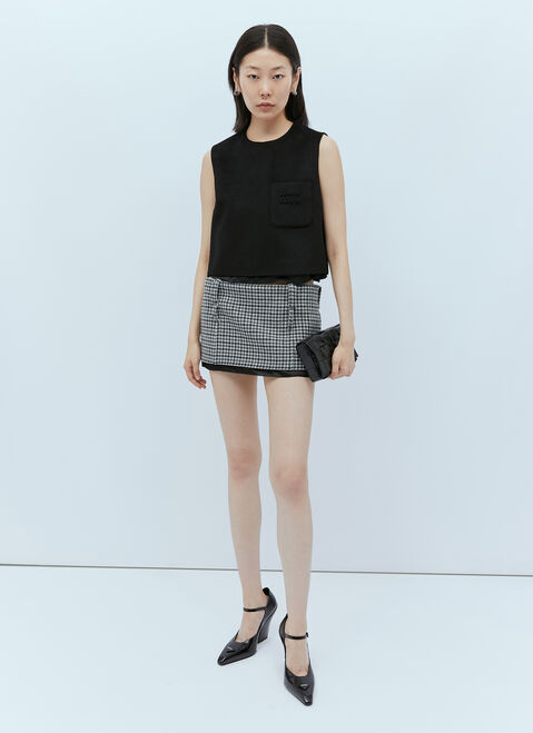 Miu Miu Tweed Mini Skirt Grey miu0254025