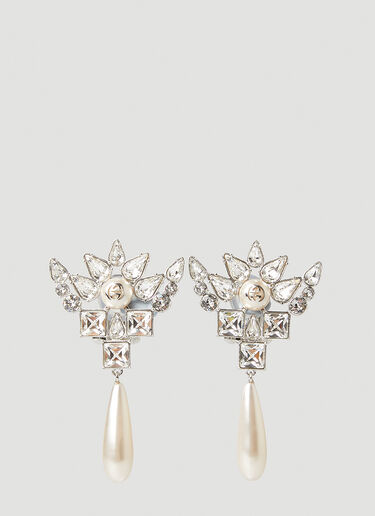 Gucci Interlocking G Crystal Earrings Silver guc0251002