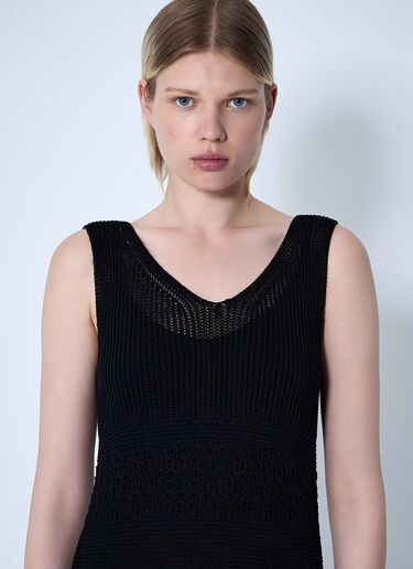 Max Mara Valois Crochet Midi Dress Black max0260014