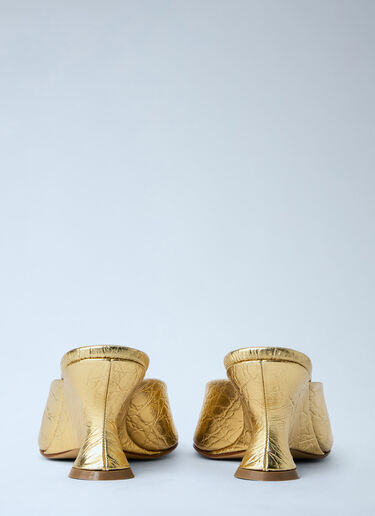 Sculpted Leather Mules Dries Van Noten Sculpted Leather Mules Gold dvn0263024