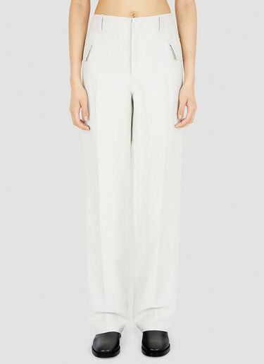 LN-CC® - Durazzi Milano: Cargo Tailored Pants - White Durazzi Milano Cargo Tailored Pants White drz0252015