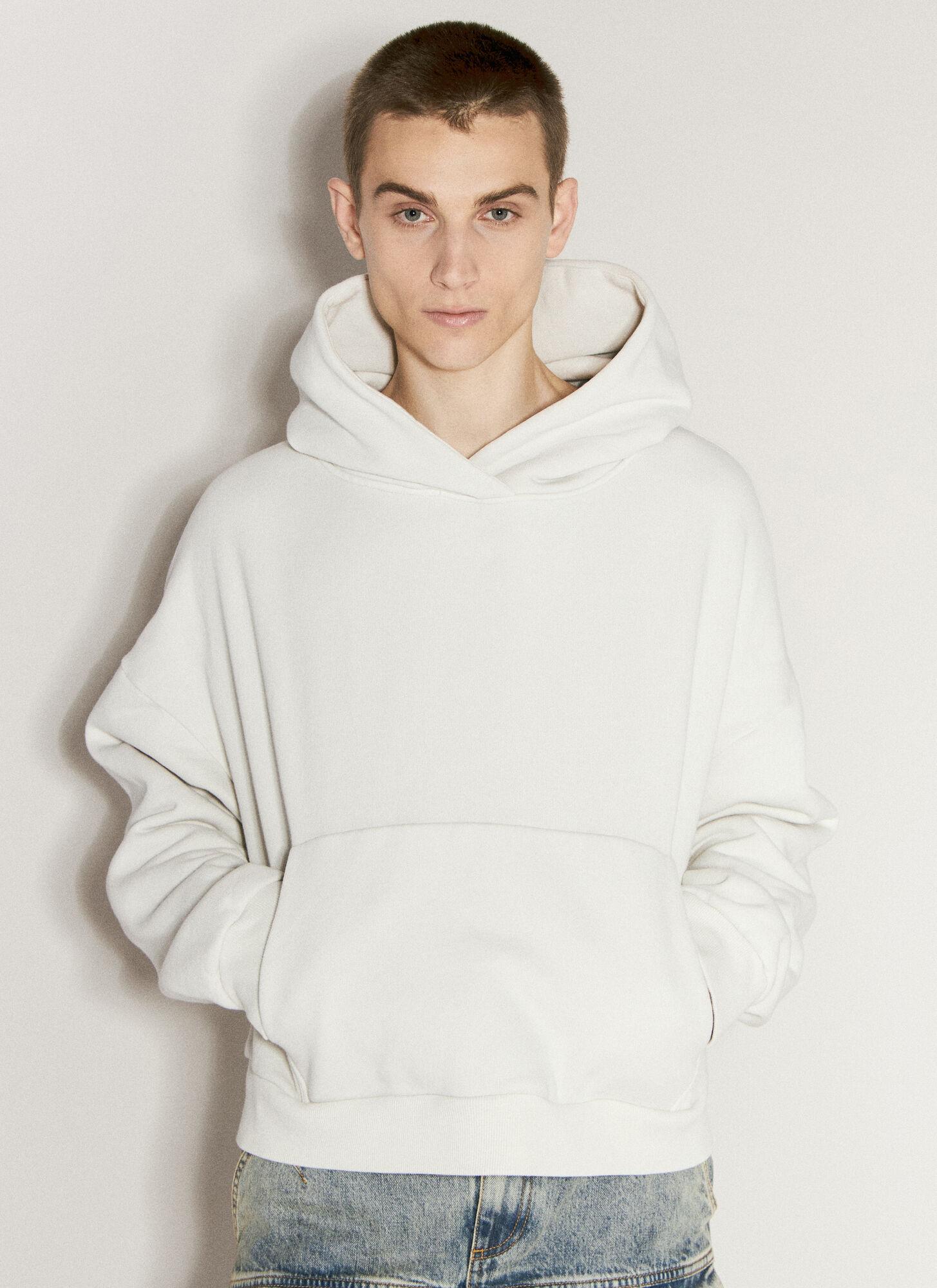 Shop Entire Studios Heavy Hooded Sweatshirt In White