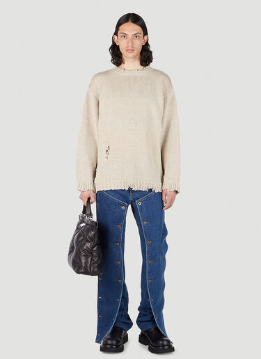 Maison Margiela Distressed Sweater Beige mla0151077