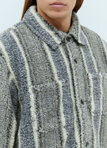 Stüssy ストライプシェルパテディシャツ  グレー sts0153006