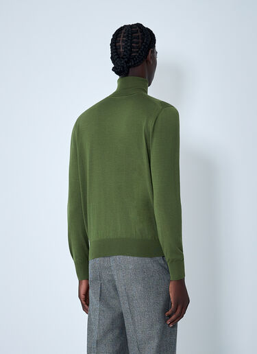 Fine Knit Turtleneck Sweater Saint Laurent Fine Knit Turtleneck Sweater Olive sla0162028