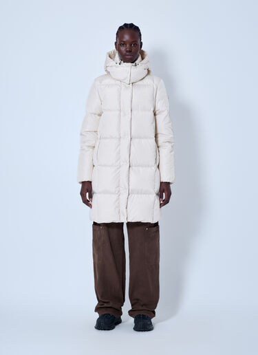 LN-CC® - Moncler: Litte Square-Quilted Hooded Long Down Jacket - Light Beige Moncler Litte Square-Quilted Hooded Long Down Jacket Light Beige mon0266011