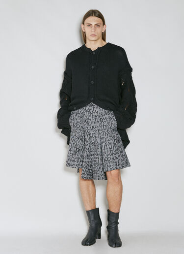 デザインスリーブウールカーディガン Yohji Yamamoto デザインスリーブウールカーディガン ブラック yoy0154008