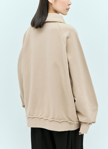 Miu Miu Logo Patch Polo Sweatshirt Beige miu0255003