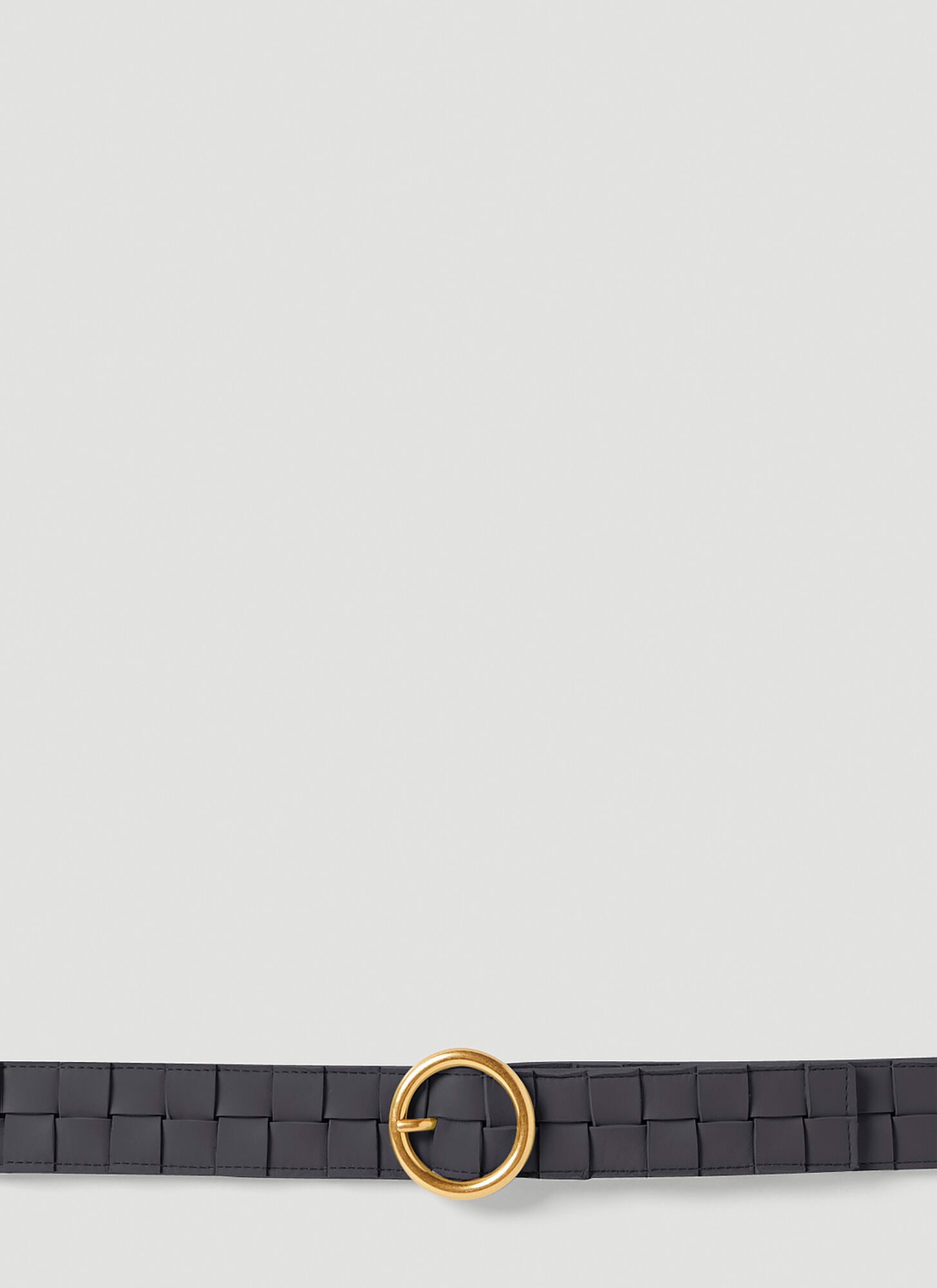 Bottega Veneta Intrecciato Leather Belt In Black