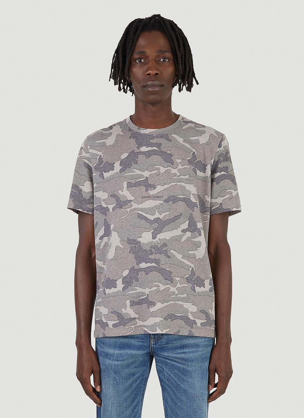 Saint laurent on sale camo shirt