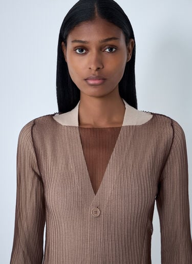 Layered Cardigan Dress MM6 Maison Margiela Layered Cardigan Dress Brown mmm0262005