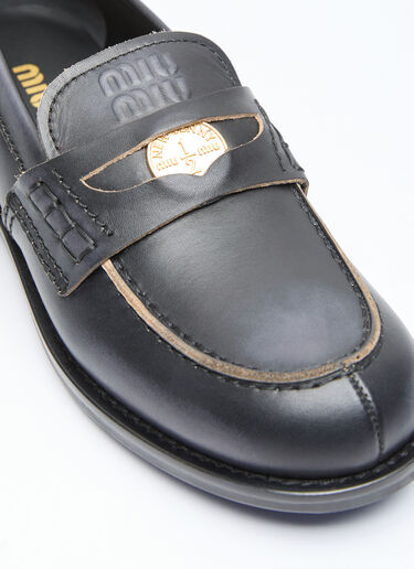 Leather Penny Loafers Miu Miu Leather Penny Loafers Black miu0257017