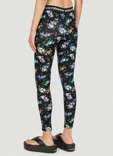 Rabanne Floral Print Leggings Black pac0250035