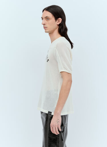 Courrèges Baseball Printed Mesh T-Shirt Cream cou0156008