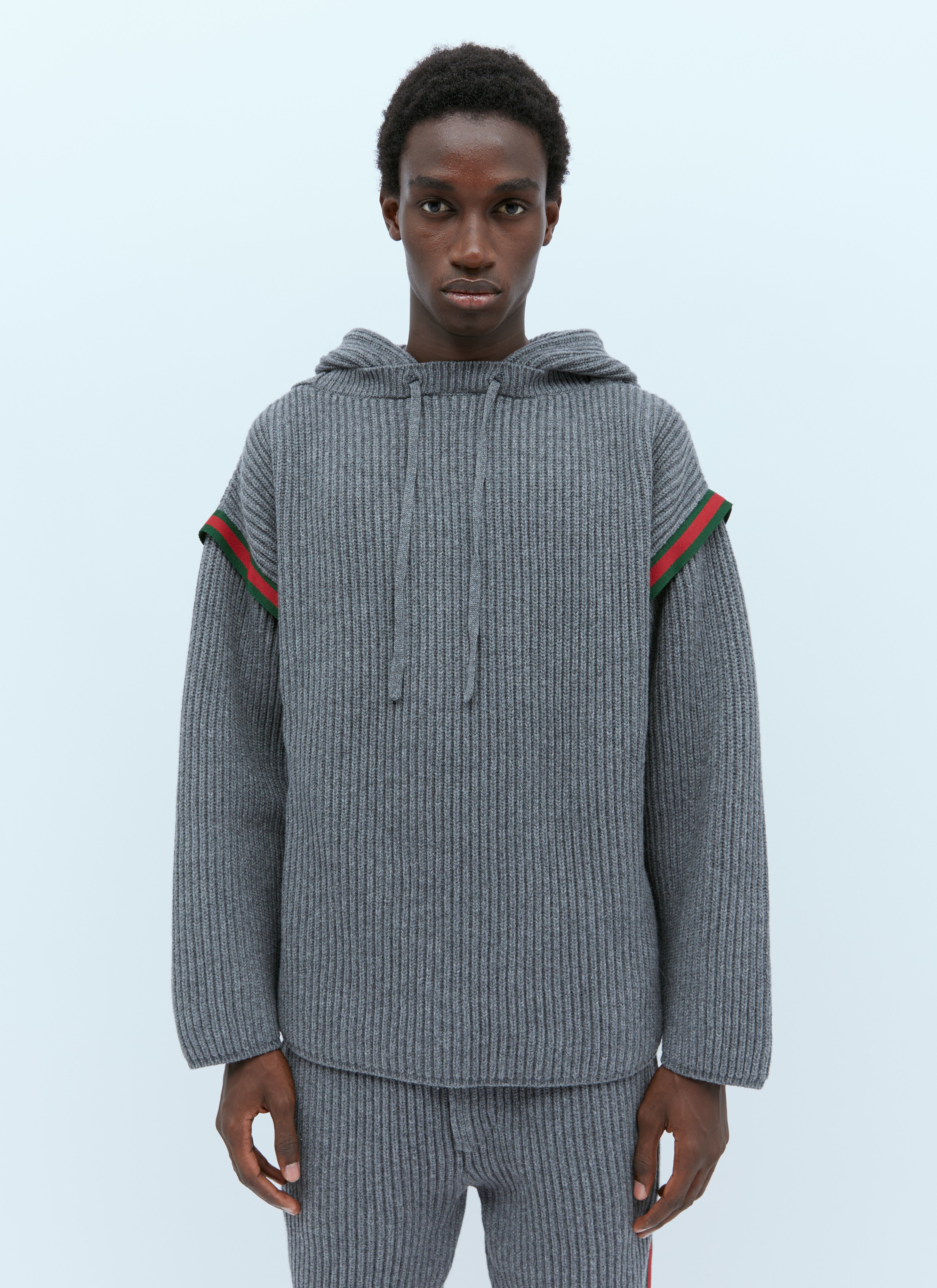 Gucci Men s Wool Cashmere Hooded Sweater in Grey LN CC