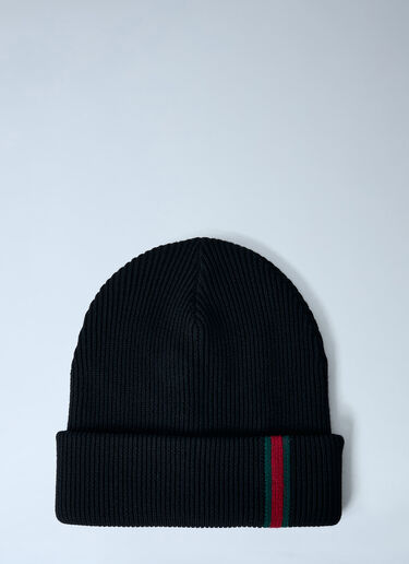 Gucci Logo Motif Beanie Hat Black guc0161083