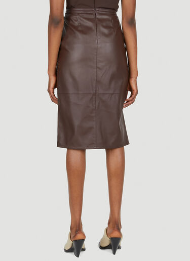 Max Mara Corsica Leather Skirt Brown max0249010