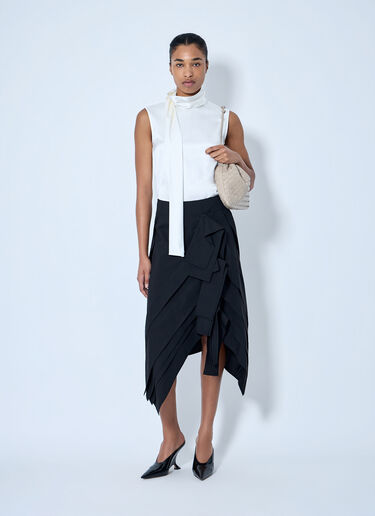 LN-CC® - Bottega Veneta: Asymmetric Layered Skirt - Black Bottega Veneta Asymmetric Layered Skirt Black bov0264048