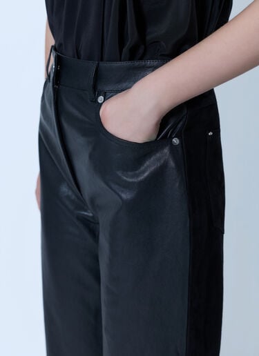 LN-CC® - Sportmax: High-Waist Leather Trousers - Black Sportmax High-Waist Leather Trousers Black spx0266211