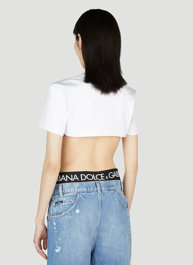 Dolce & Gabbana Kim Logo Plaque Crop Top White dol0252015