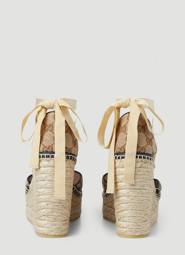 Gucci GG Supreme Espadrille Wedges Brown guc0245080