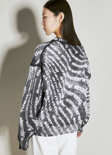 Alexander Wang Reverse Logo Print Knit Sweater White awg0255007