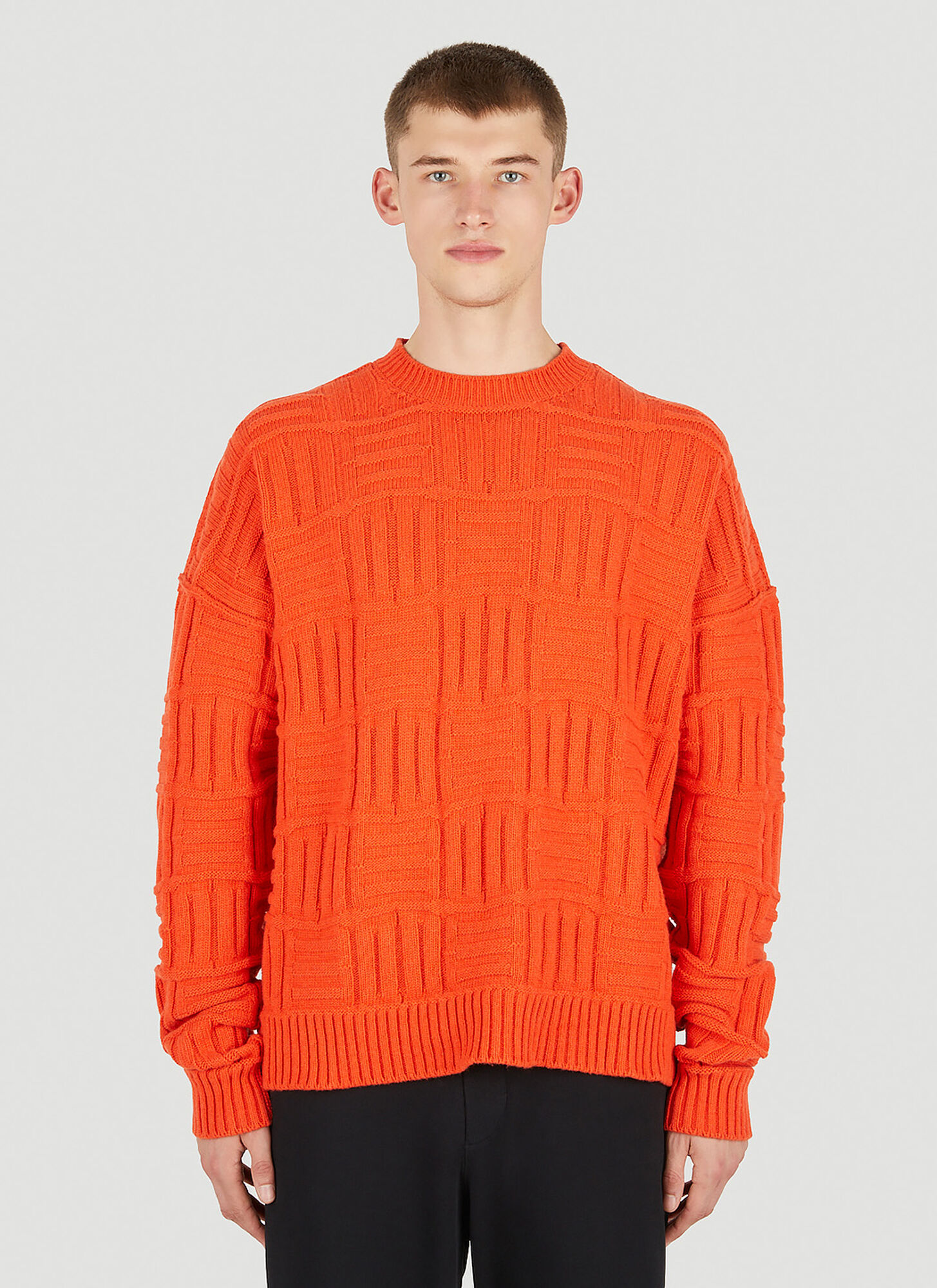 AMBUSH AMBUSH RAISED KNIT SWEATER MALE ORANGEMALE