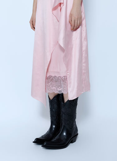 LN-CC® - Acne Studios: Shiny Satin Midi Slip Dress - Pink Acne Studios Shiny Satin Midi Slip Dress Pink acn0265060