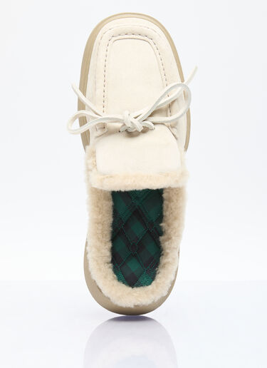 Burberry Stony 绒面革和羊毛皮穆勒鞋 米色 bur0255057