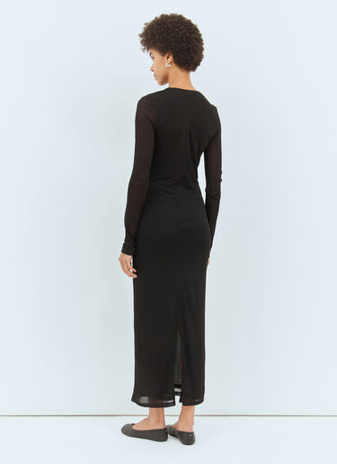 TOTEME Draped V-Neck Maxi Dress Black tot0258004