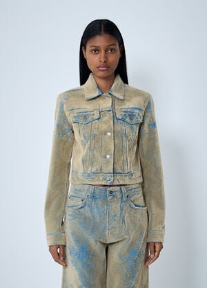 Acne Studios Flocked Denim Jacket Blue acn0262038