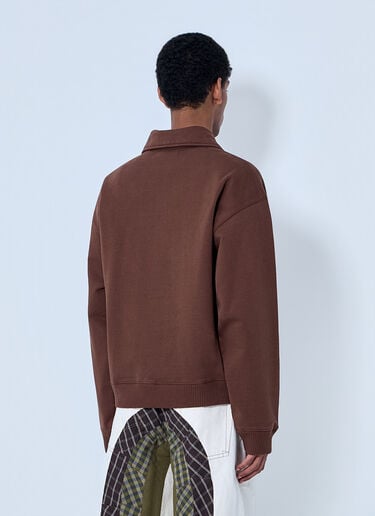 Story MFG Half-Zip Collared Sweatshirt Brown str0164007