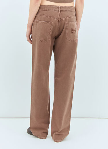 Miu Miu Five-Pocket Jeans Brown miu0359005