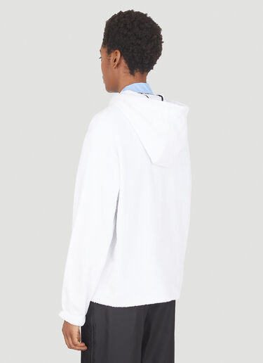 Prada Logo Plaque Hooded Sweatshirt White pra0248004