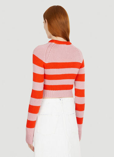 Marni Cut Out Striped Knit Top Pink mni0251011