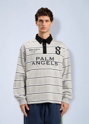 Palm Angels Palm Sport Long-Sleeved Polo Shirt Grey pma0164157