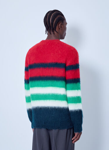 Lacoste Runway Striped Brushed Alpaca Blend Piqué Sweater Red lac0166001