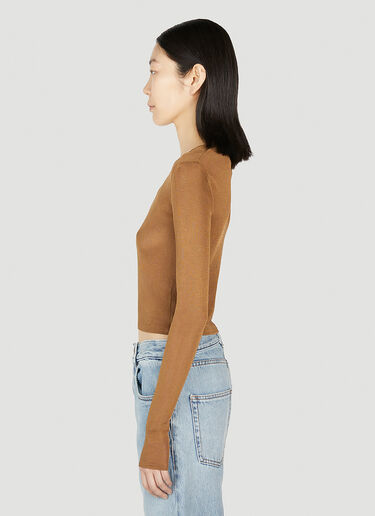 Saint Laurent Fine Knit Top Brown sla0251042