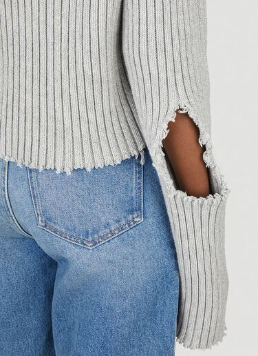Distressed Sweater MM6 Maison Margiela Distressed Sweater Grey mmm0251011
