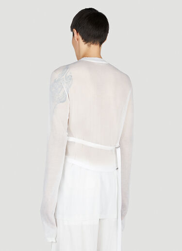 Ann Demeulemeester Diederik Long Sleeve Top White ann0152010