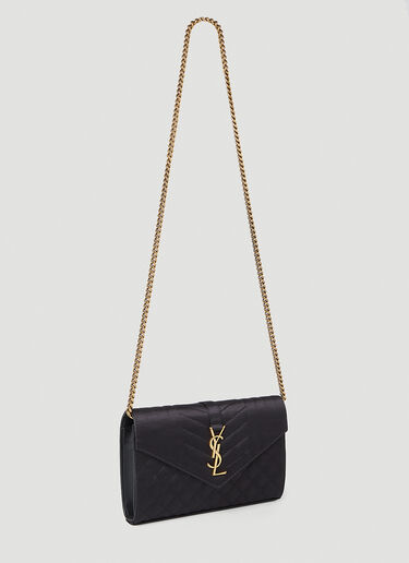 Saint Laurent 链条绗缝徽标钱包 黑色 sla0252063