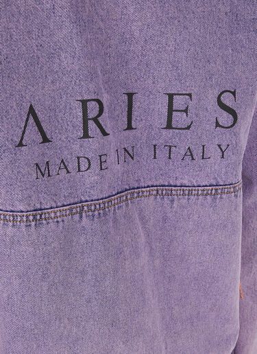 Aries Hooded Acid Wash Cargo Jacket Purple ari0250019