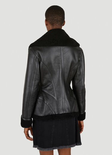 Alexander McQueen Peplum Leather Jacket Black amq0250045