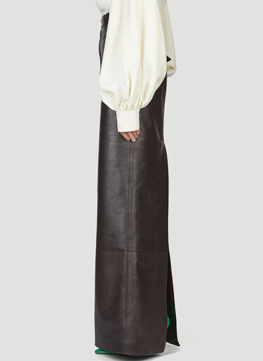 Bottega Veneta Leather Maxi Skirt Brown bov0249110